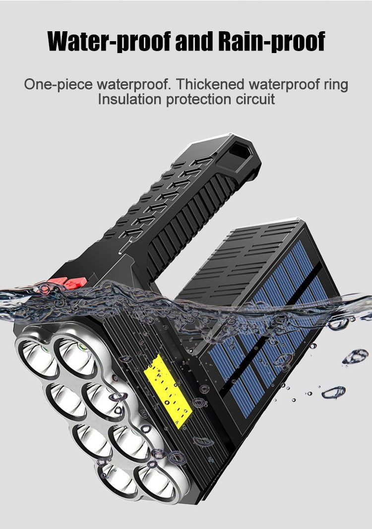 Solar Rechargeable LED Flashlight with COB Side Light