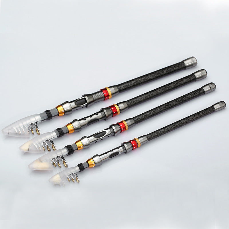Superhard Carbon Fiber Telescopic Fishing Rod – 5'11" to 11'10", Blue & Brown