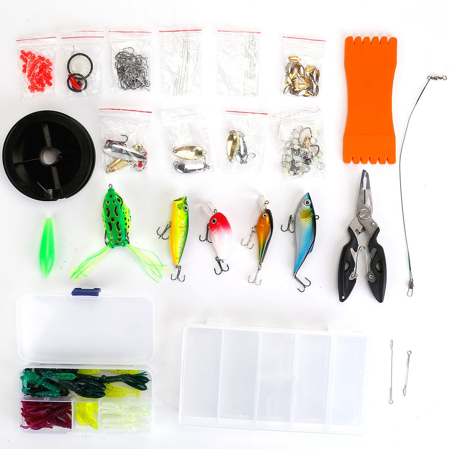 383-Piece Fishing Lures Tackle Kit – Crankbaits, Soft Lures, Jig Hooks & Tackle Boxes