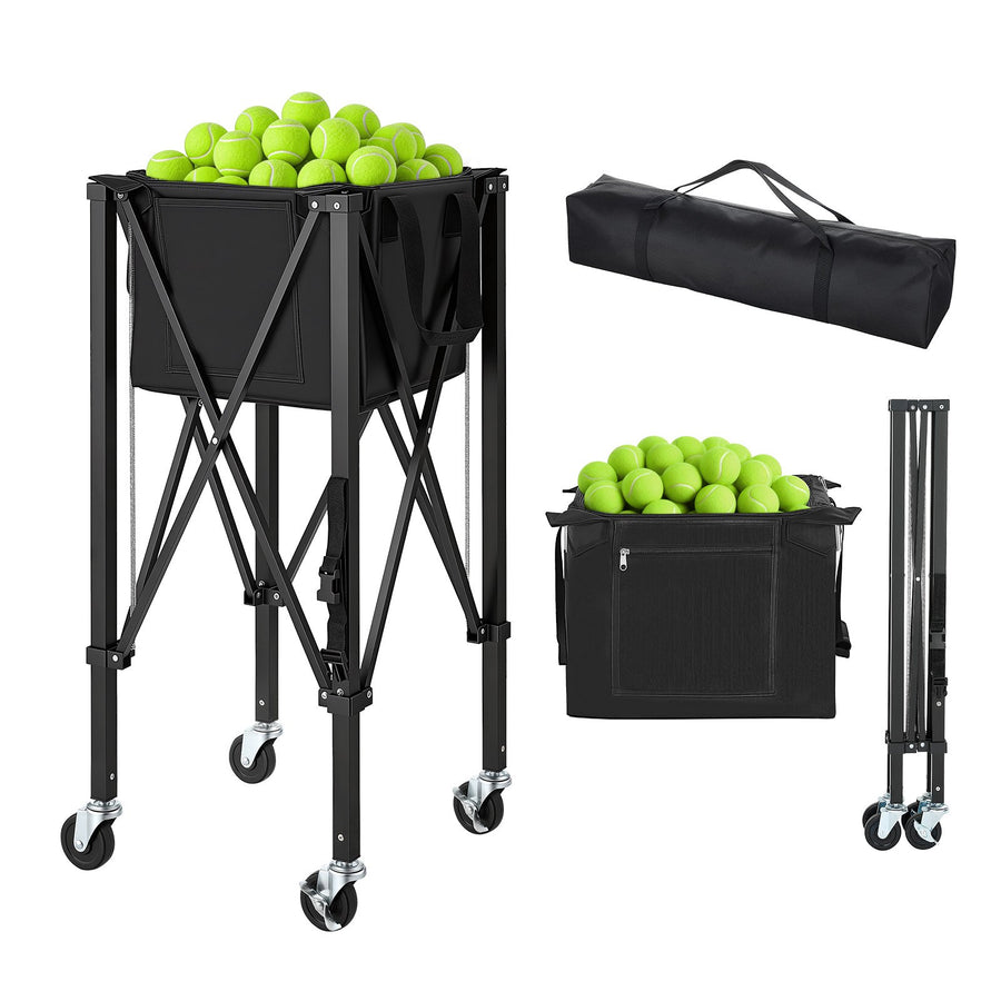 Foldable Ball Hopper Cart with Wheels – Holds 120 Balls | Tennis & Pickleball
