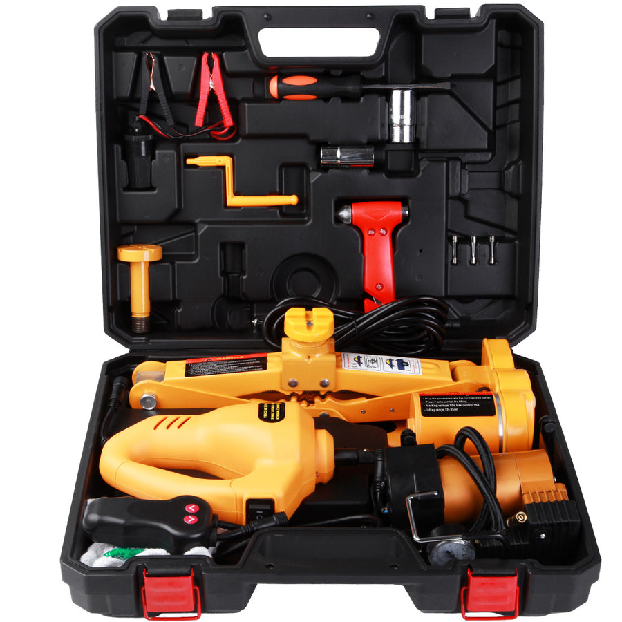 Electric Car Jack Set with Electric Impact Wrench – Steel Vehicle Lift Kit