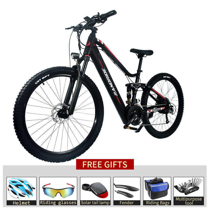 750W Full Suspension Electric Mountain Bike – 27-Speed, 48V 15Ah, 45km/h Off-Road eBike