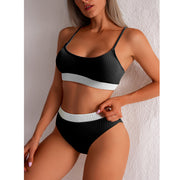 Women's Ribbed High-Cut Push-Up Bikini Set