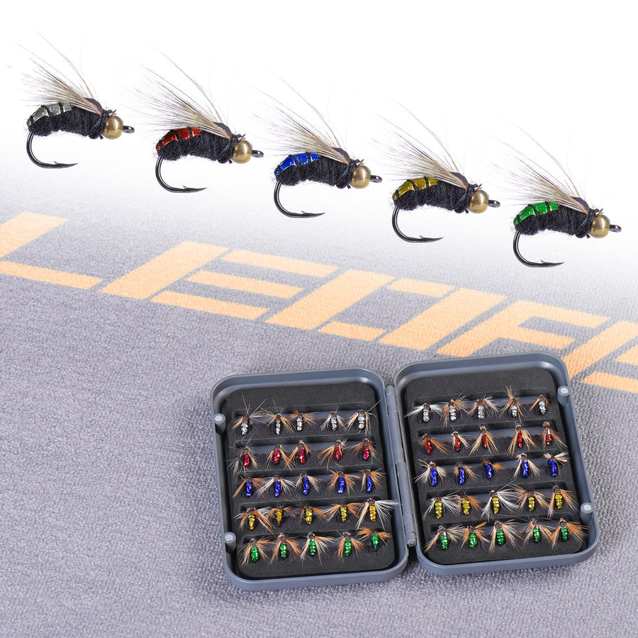 Fly Fishing Wet Fly Lure Set – 50-Piece Assorted Color Pack