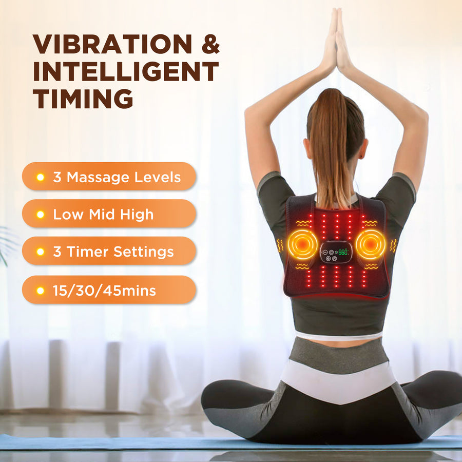 LED Red Light Therapy Belt with Massage and Far Infrared Heat