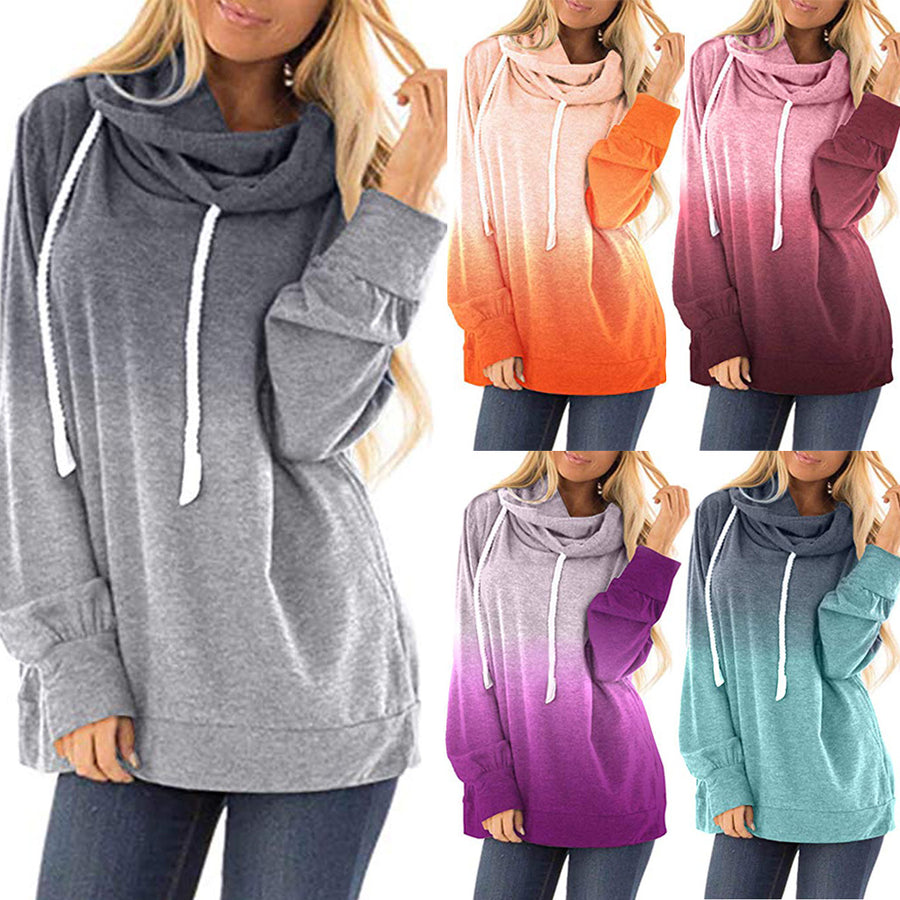 Women's Two-Tone Color Block Hoodie – Pullover Graphic Sweatshirt