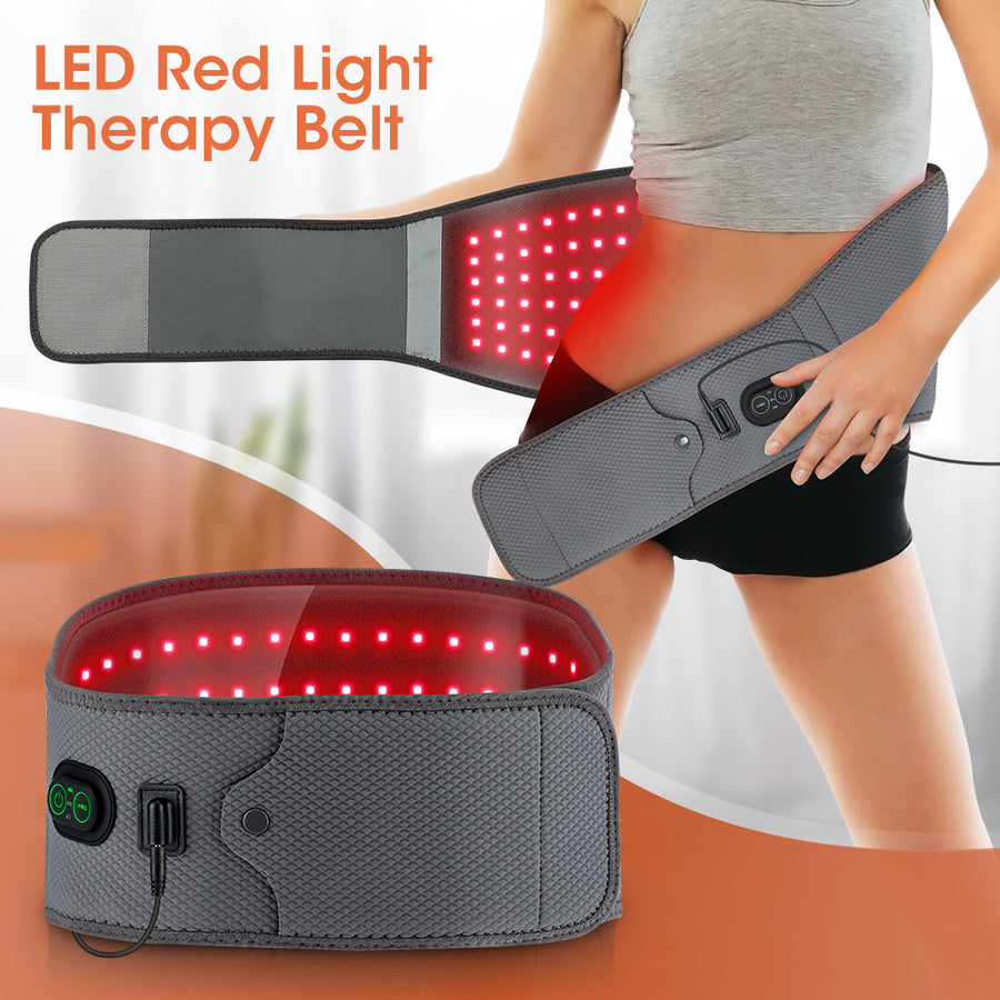 Red Light Waist Therapy Belt with Heat Bead Compress