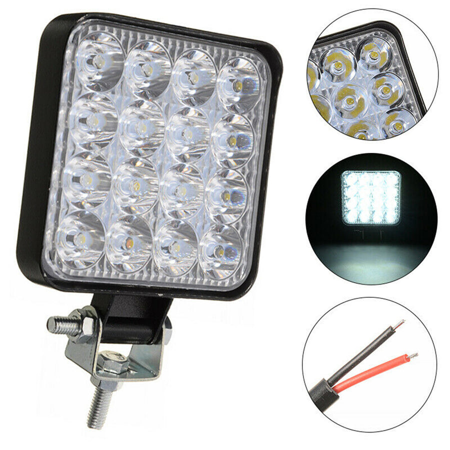 4-Inch 48W Square LED Light, Auxiliary Spotlight for Vehicles outdoor Sports