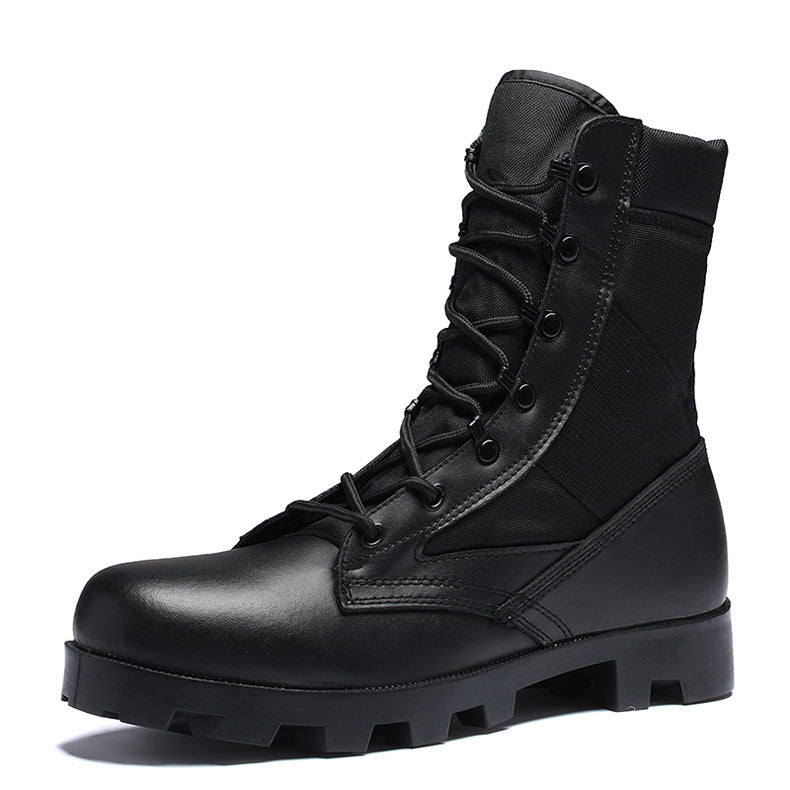 Men's Tactical Combat Boots | Cowhide Leather Military Ankle Boots for Hiking & Outdoor