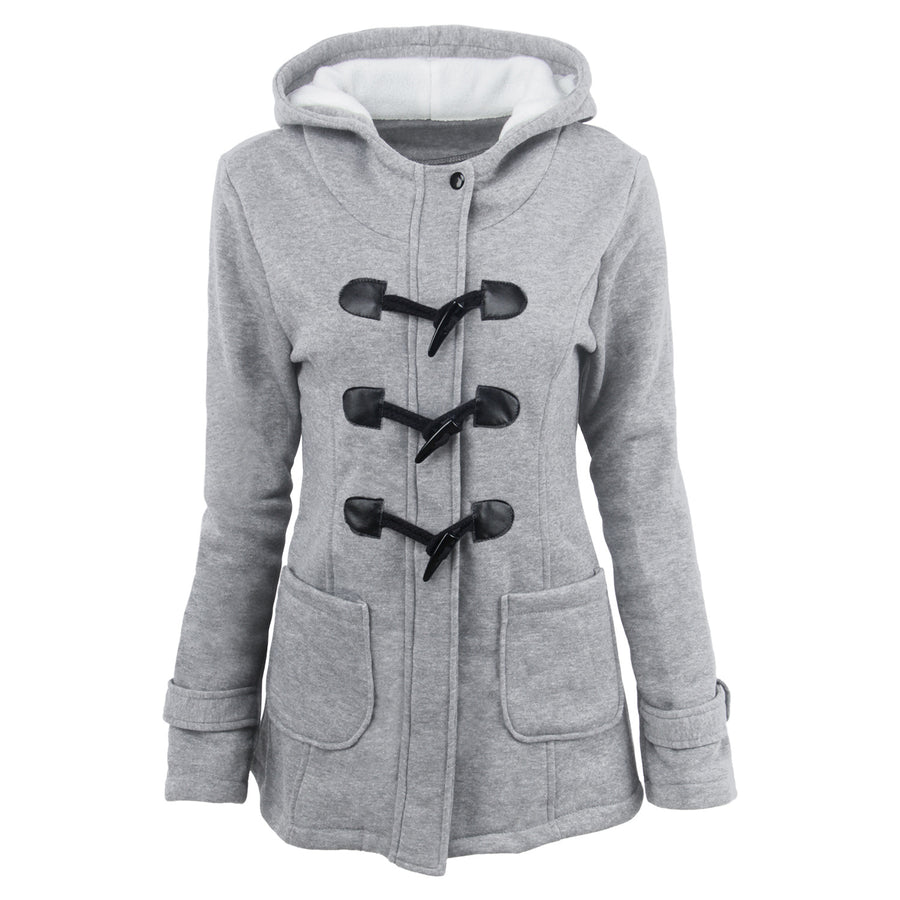 Women's Hooded Parka Coat | Horn Button Long Winter Jacket