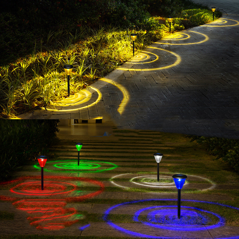 Solar Sci-Fi Pathway Light, IP67 Waterproof, Warm & RGB Modes