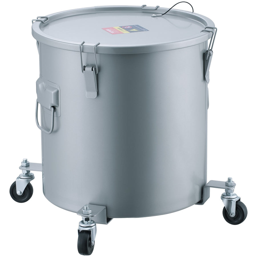 8 Gallon Fryer Grease Disposal Caddy with Caster Wheels, Lid & Filter Bag
