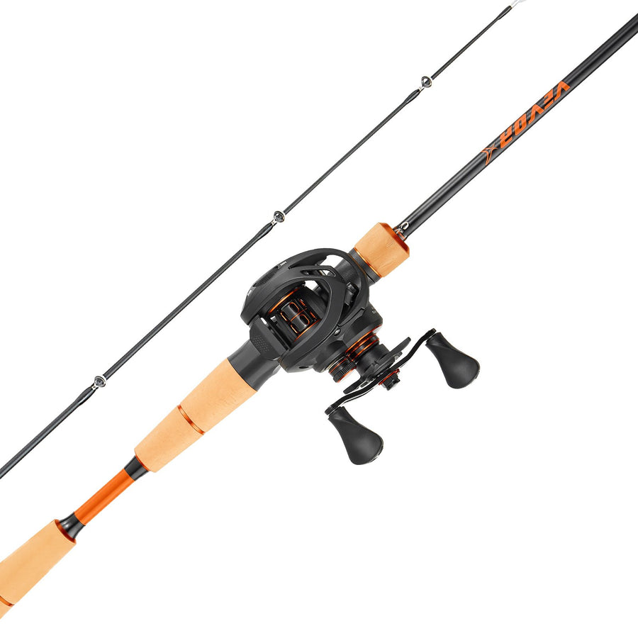IM7 Carbon Fiber Baitcasting Rod and Reel Combo – Black