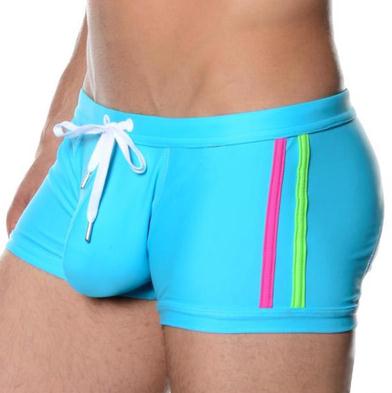 Men's Solid Color Boxer Swim Shorts
