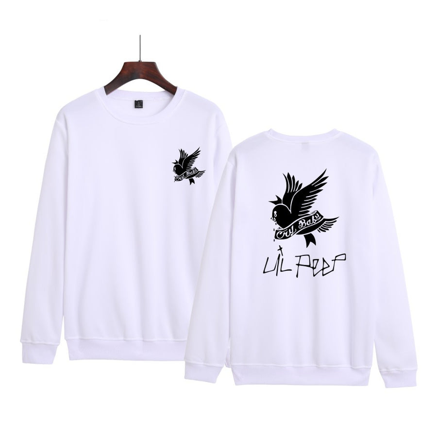 Unisex Fleece-Lined Graphic Sweatshirt – Loose Fit Round Neck Pullover
