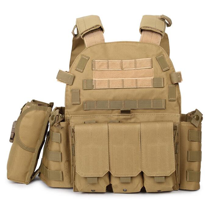 Military MOLLE Plate Carrier Vest | Tactical Hunting Vest with Detachable Bags