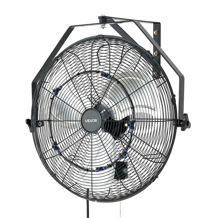 20-Inch Wall-Mounted Misting Fan – 3400 CFM | IP44 Rated | 3-Speed