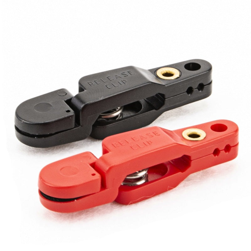 Quick-Release Fishing Line Clip – Plastic & Stainless Steel, Black or Red