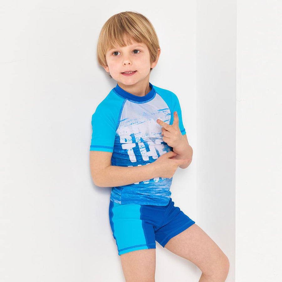 Boys' One-Piece Quick-Dry Swimsuit with UV Protection