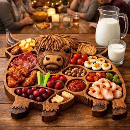 Hand-Painted Oak Wood Serving & Charcuterie Tray