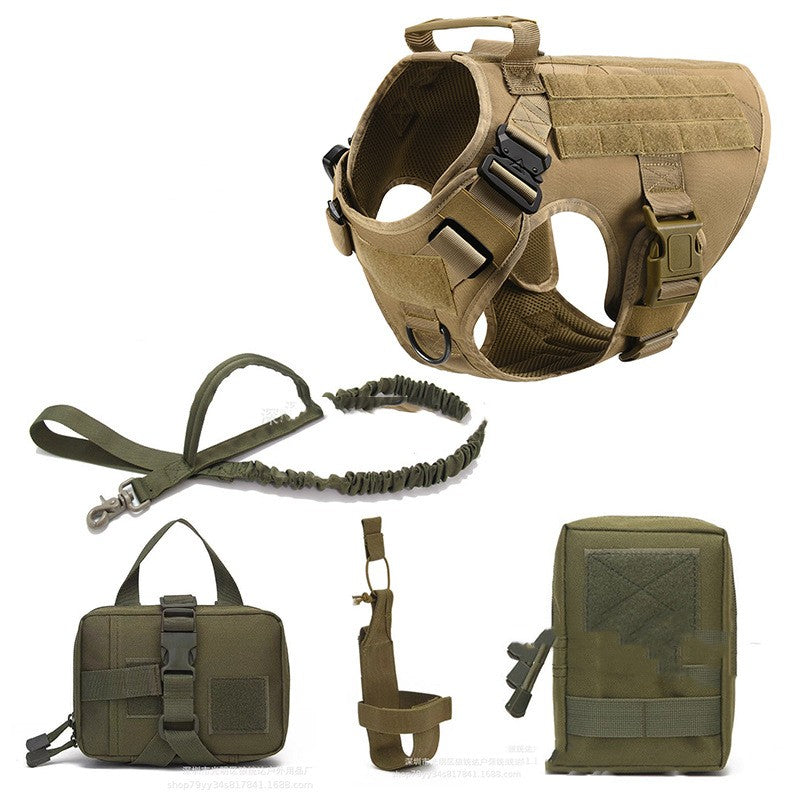 Tactical Dog Harness 5-Piece Set | K9 Training Vest with Leash for All Breeds