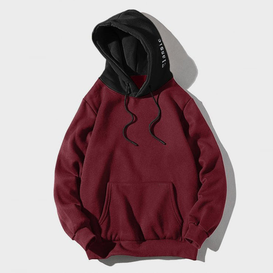 Unisex Thick Cotton-Blend Hoodie – Printed Pullover Sweatshirt