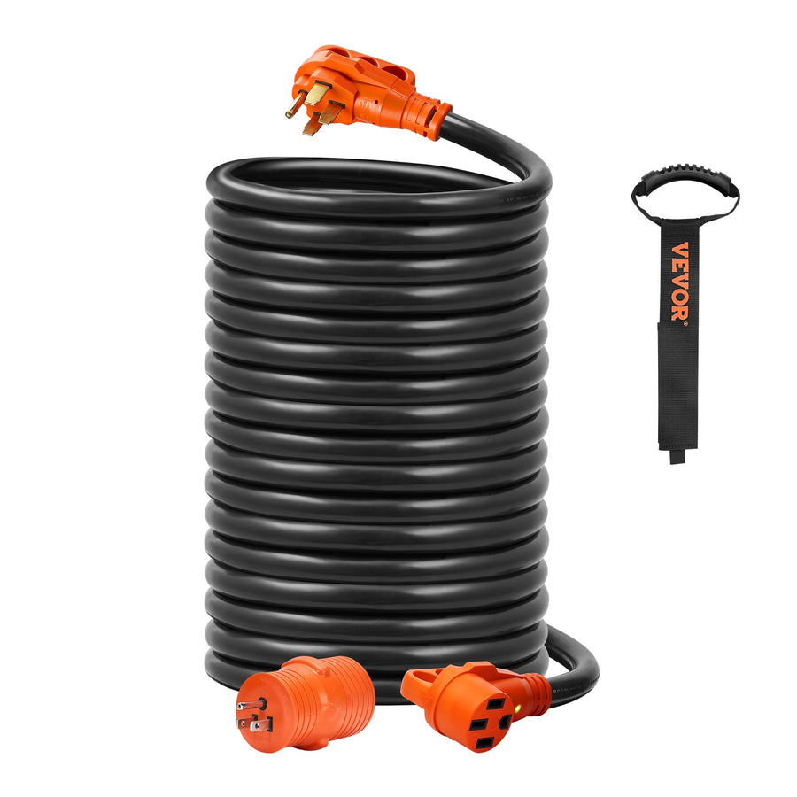 50 Amp RV Extension Cord – 50 ft Heavy Duty STW Power Cord, NEMA 14-50, LED Indicator, ETL Listed