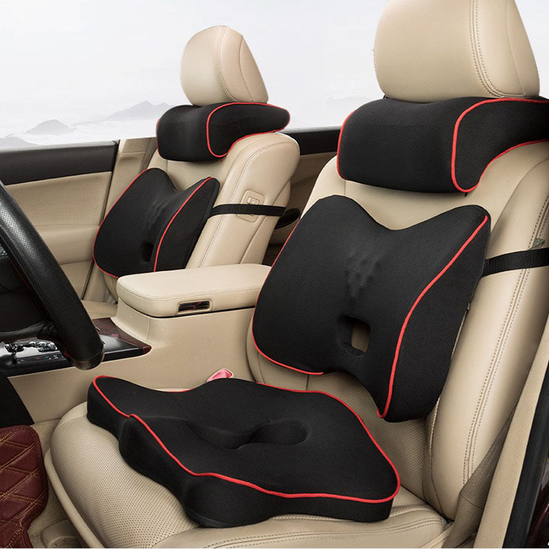 Memory Foam Car Seat Cushion Set – Headrest, Lumbar & Seat Pad