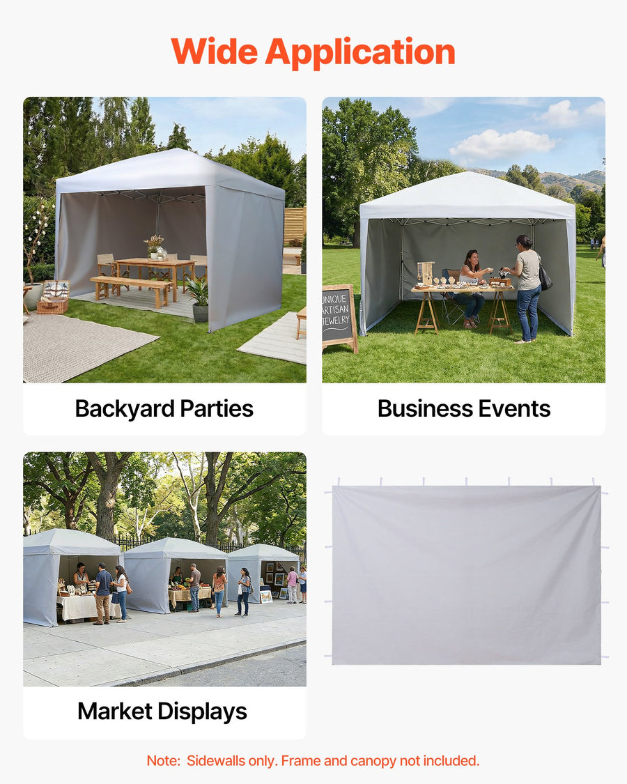 Canopy Sidewalls, Fit For 10 Ft Pop Up Tent,