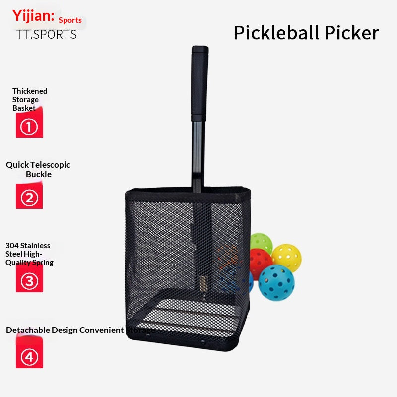 Pickleball Ball Retriever, Convenient Ball Pickup Frame That Eliminates The Need To Bend Over, Detachable, Portable Storage, Ball Collector