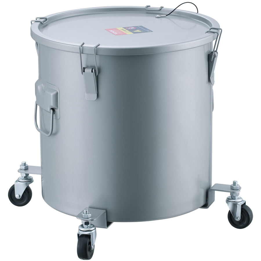 10 Gallon Fryer Grease Disposal Caddy with Caster Wheels, Lid & Filter Bag