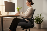 Memory foam seat cushion on office chair – lifestyle shot