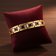 18K gold copper magnetic therapy bracelet – product shot on velvet